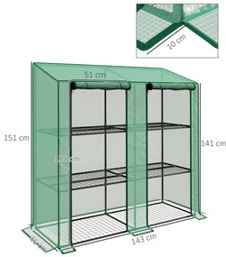 Estufa de Jardim de 3 Níveis Estufa de Terraço com Prateleiras Teto In