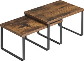 Conjunto de 2 prateleiras de cozinha para especiarias em castanho vintage e preto
