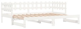 Estrutura sofá-cama de puxar 2x(90x190) cm pinho maciço branco