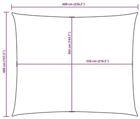 Para-sol estilo vela tecido oxford retangular 4x6 m azul
