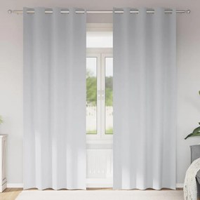 vidaXL Cortinas com cortinas 2 pcs Cinza Claro 245 x 140 cm Poliéster