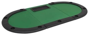 Mesa de póquer dobrável em três 9 jogadores verde