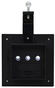 Candeeiro de exterior solar LED 6 pcs preto quadrado 12 cm