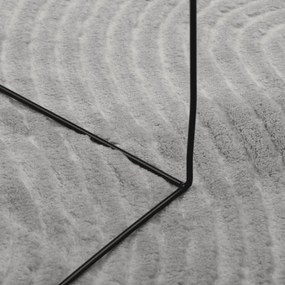 Tapete de pelo curto IZA visual escandinavo Ø 120 cm cinzento