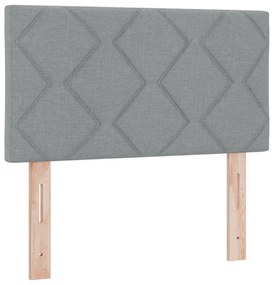 Cama Box Spring com Colchão Cinza Claro 120x190 cm Tecido