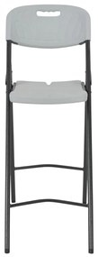 Cadeiras de bar dobráveis 2 pcs PEAD e aço branco
