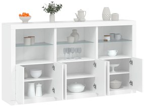 Aparador com luzes LED 181,5x37x100 cm branco