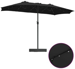 Guarda-sol de Jardim Preto 385 x 209 x 244 cm tecido
