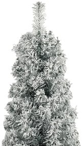 Árvore de Natal fina c/ suporte e flocos de neve 270 cm PVC