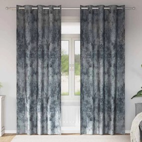 Cortinas de Veludo 2 Pçs com Ilhós Cinza Prata 260x140 cm