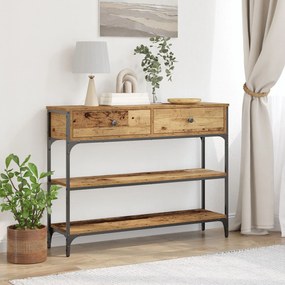 Mesa de Consola vidaXL Madeira Velha 100x25x75 cm Madeira de Engenhari