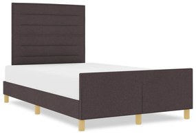 Cama de Tecido Marrom Escuro vidaXL 140x190 cm