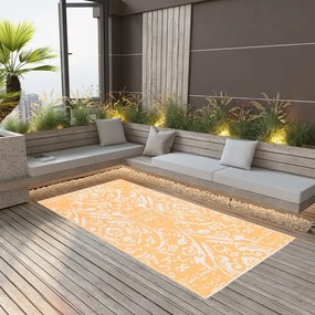 Tapete de exterior 120x180 cm ARAKIL PP laranja e branco