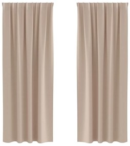 Cortinas 2 pcs Cinzento-acastanhado 245 x 140 cm Poliéster