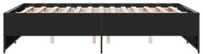 Estrutura de cama 120x190 cm derivados de madeira/metal preto
