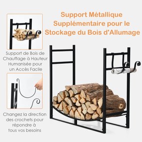 Suporte para lenha em forma de U de 17 polegadas em aço