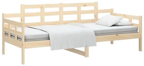 Sofá-cama madeira de pinho maciça 90x190 cm