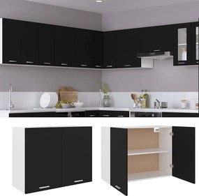 801277 vidaXL Armário de parede “Lyon” 80x31x60 cm derivados de madeira preto