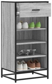 vidaXL Sapateira 48x38x97,5 cm derivados de madeira cinzento sonoma