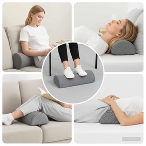 vidaXL Travesseiro para Perna Geométrico Cinzeto 52 x 20 x 11 cm