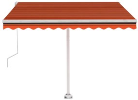 Toldo automático independente 350x250 cm laranja e castanho
