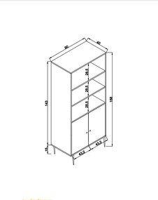 Estante Jüt – Carvalho – 40 cm x 90 cm x 110 cm