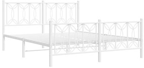 Estrutura de cama com cabeceira e pés 150x200 cm metal branco