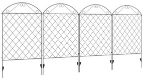 Cercas de Jardim de 4 Painéis 88x110 cm Cercas de Jardim Metálicas Cer