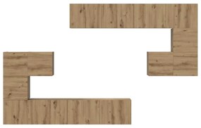 Conjunto de móvel de TV 8 pcs Carvalho Artesanal