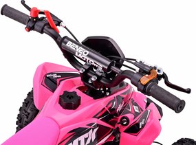 Mini Moto 4 Infantil para crianças 5 a 9 anos 50CC Beneo Motors MTX, velocidade até 40 Km/h com limitador rosa