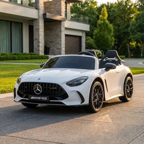 Carro elétrico para Crianças 24V, 2 Lugares, 4x4  Mercedes-Benz GT63 AMG, Rodas de espuma EVA, assento Couro ecológico Branco
