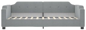 Sofá-cama com gavetão 100x200 cm tecido cinzento-claro