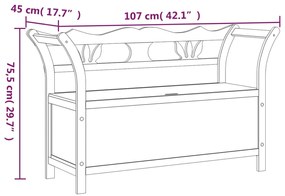 Banco 107x45x75,5 cm madeira de abeto maciça