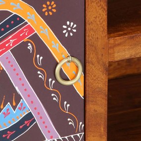 Móvel de TV multicor 90x30x45 cm madeira de acácia maciça