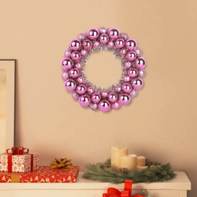 vidaXL Guirlandas de Bolas de Natal 2 pcs Rosa 33 x 33 x 7 cm