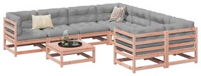 vidaXL 9 pcs conj. sofás jardim c/ almofadões madeira abeto-de-douglas