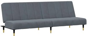 2 pcs conjunto de sofás veludo cinzento-escuro