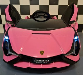 Carro infantil a bateria 12V Lamborghini Sian rosa