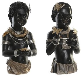 Figura Decorativa Dkd Home Decor Resina Colonial Africana (20,5 X 18 X 35 cm) (2 Unidades)