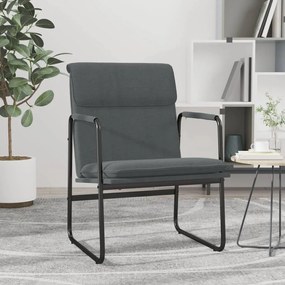 Cadeira lounge 55x64x80 cm tecido cinzento-escuro