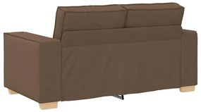 Conjunto de Sofá de 3 Peças com Almofadas em Tecido Castanho