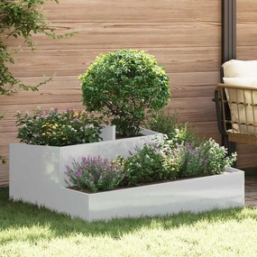 vidaXL Vaso de Jardim Prateado 100 x 100 x 50 cm Aço Galvanizado