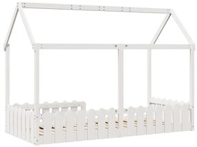 Cama infantil formato de casa 90x190 cm pinho maciço branco