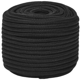 Corda de barco 14 mm 25 m polipropileno preto completo