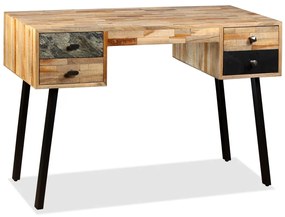 Secretária em teca reciclada maciça 110x50x76 cm
