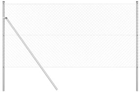 Conjunto de Postes de Cerca Prateado 1.2 x 10 m Aço galvanizado