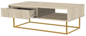 Mesa de Centro Laxus Dale – Traverten – 120x43x60 cm