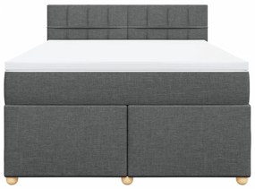 Cama com molas/colchão 140x200 cm tecido cinzento-escuro
