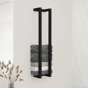822406 vidaXL Toalheiro 23x18x110 cm pinho maciço preto