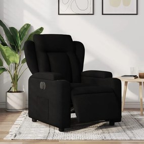 vidaXL Poltrona elétrica reclinável tecido preto